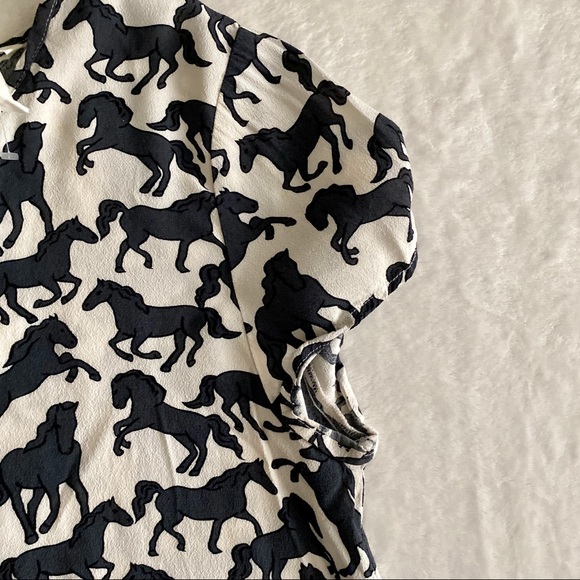 H&M Wild Horses Black and Cream Print Blouse - Picture 4 of 6